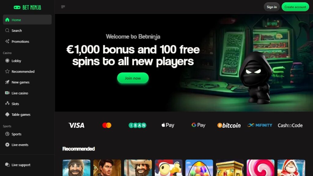homepage van online casino belgie betninja