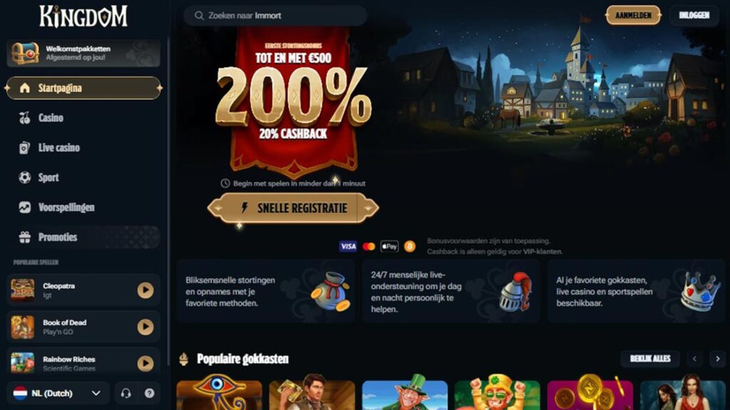 homepage van online casino belgie kingdom