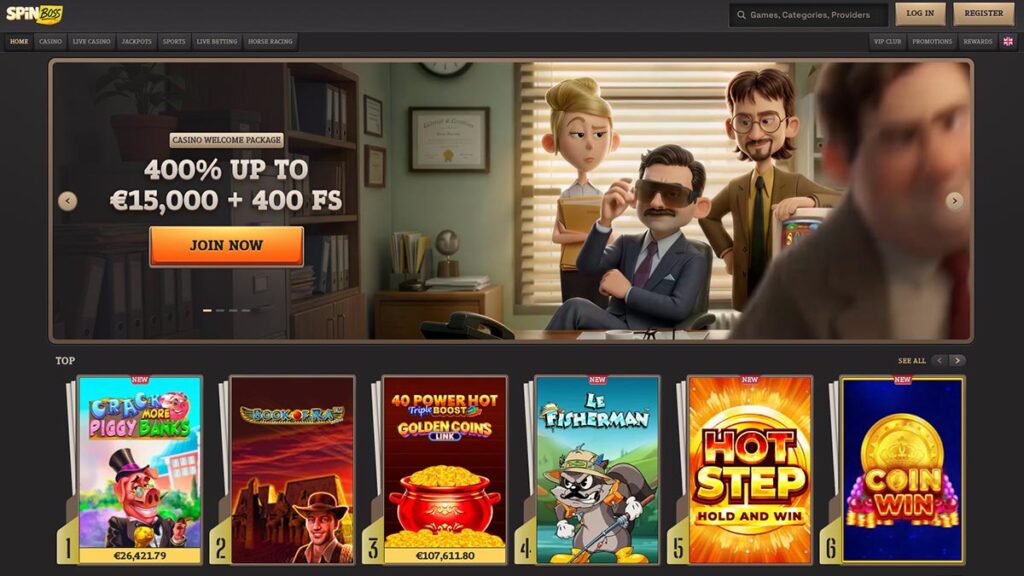 homepage van belgische goksite van spinboss casino
